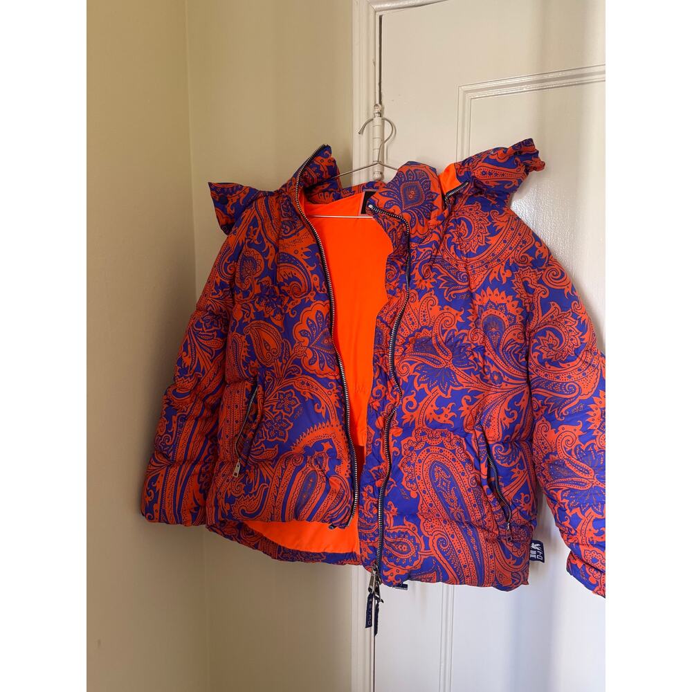 Etro Down Jacket Orange Blue 40 - image 1